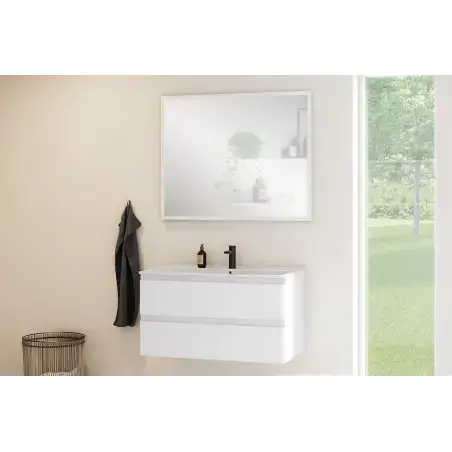 Nortiq Miami møbelpakke i højglans hvid, 2 skuffer m/softclose - 90 cm