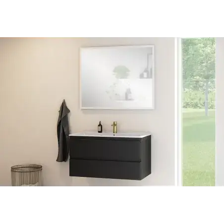 Nortiq Miami møbelpakke i højglans sort, 2 skuffer m/softclose - 90 cm