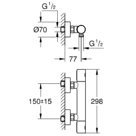 Grohe Grohtherm 1000 i børstet cool sunrise