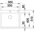 Blanco Claron 500-IF/A MXIX, 56 x 51 cm, køkkenvask i rustfrit stål