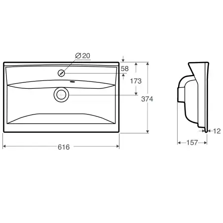 Ifø Sense Compact møbelpakke 60 x 36,6 cm, m/Sense håndvask & låger