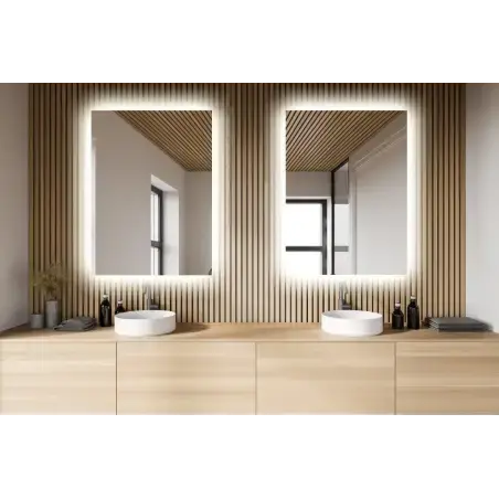 Nordic Bad Mona 1 firkantet LED-spejl med varme, 160 x 80 cm