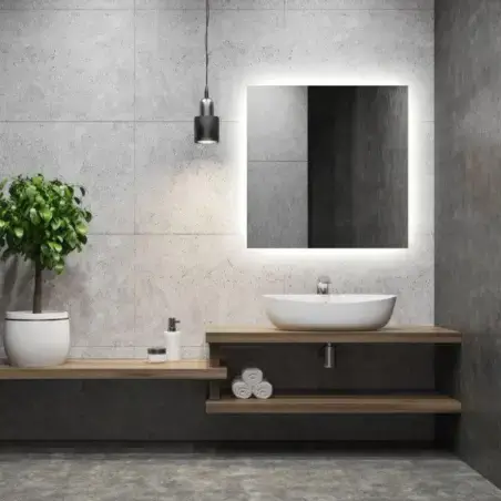 Nordic Bad Mona 1 firkantet LED-spejl med varme, 160 x 80 cm