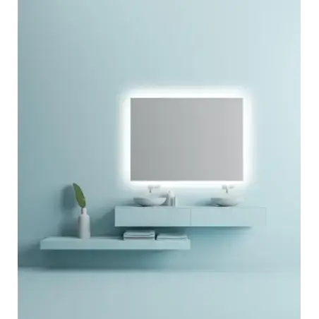 Nordic Bad Mona 1 firkantet LED-spejl med varme, 160 x 80 cm