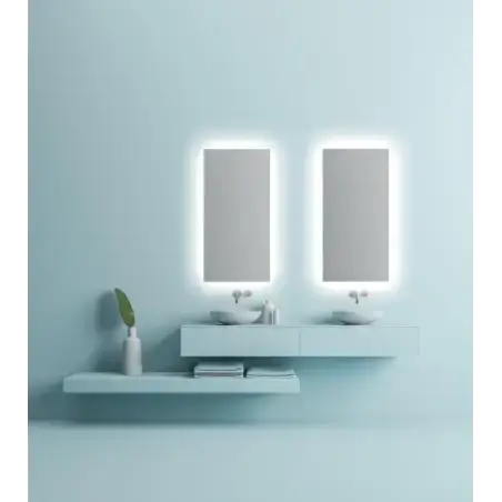 Nordic Bad Mona 1 firkantet LED-spejl med varme, 100 x 80 cm
