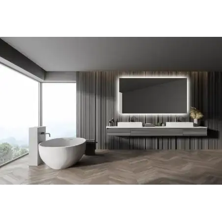 Nordic Bad Mona 1 firkantet LED-spejl med varme, 60 x 80 cm