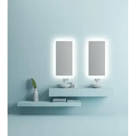 Nordic Bad Mie 1 firkantet LED-spejl med varme, 140 x 80 cm