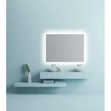 Nordic Bad Mie 1 firkantet LED-spejl med varme, 90 x 80 cm