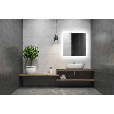 Nordic Bad Mie 1 firkantet LED-spejl med varme, 80 x 80 cm