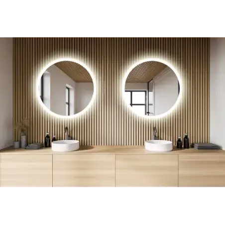 Nordic Bad Sandra 1 rundt LED-spejl med varme, Ø60 cm