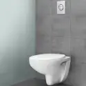 Toiletpakke m/Grohe Bau toilet m/sæde, cisterne og krom trykknap
