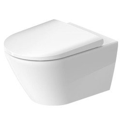 Duravit D-NEO rimless væghængt toilet, inkl. sæde, hvid
