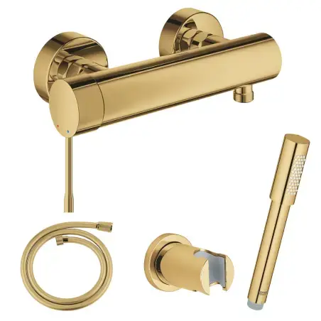 Grohe termostatarmatur med Sena håndbruser i poleret cool sunrise (messing)