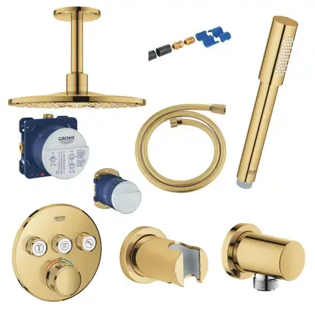 Grohe Grotherm smartcontrol m/hovedbruser 2 funktioner i loft, poleret cool sunrise