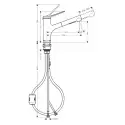 Hansgrohe Zesis M33 køkkenarmatur 219mm tud, m/udtrækstud, mat sort