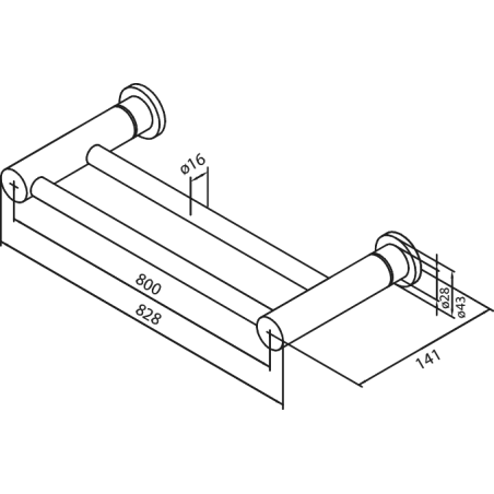 Damixa Silhouet håndklædestang D - Mat hvid