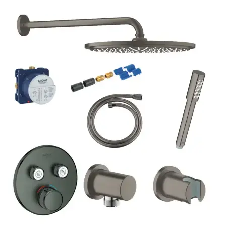 Grohe Grohtherm smartcontrol indbygningspakke i børstet hard graphite