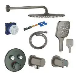 Grohe Grohtherm smartcontrol indbygningsarmatur komplet pakke - børstet hard graphite