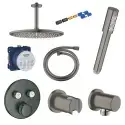 Grohe smartcontrols indbygningspakke med loft hovedbruser - børstet hard graphite.