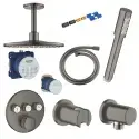 Grohe Grotherm smartcontrol m/hovedbruser 2 funktioner i loft, børstet hard graphite