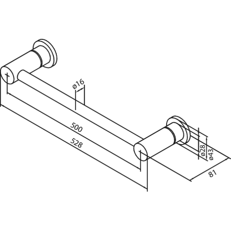 Damixa Silhouet håndklædestang - Mat hvid