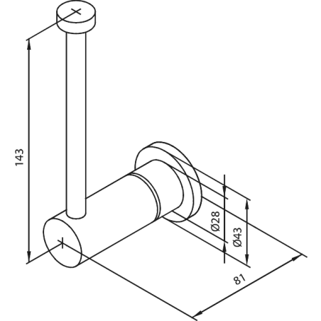 Damixa Silhouet reservepapirholder - poleret messing