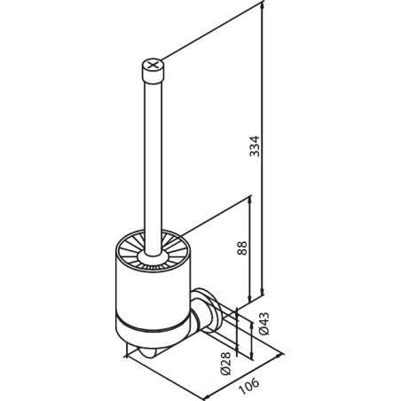 Damixa Silhouet væghængt toiletbørste - mat sort