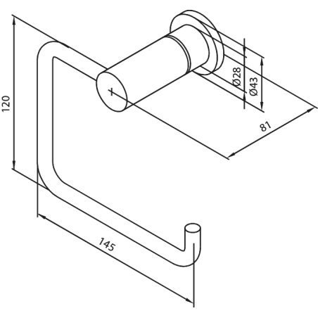 Damixa Silhouet toiletpapirholder - poleret messing