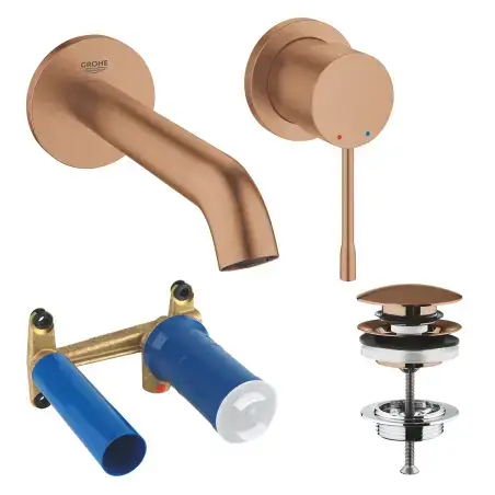 GROHE Essence new håndvaskarmatur m-size, indbygning, komplet- børstet warm sunset