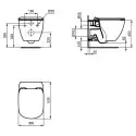 Toiletpakke m/Ideal standard Tesi toilet m/sæde, grohe cisterne og mat sort trykknap