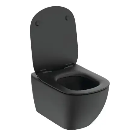 Toiletpakke m/Ideal standard Tesi toilet m/sæde, grohe cisterne og mat sort trykknap