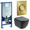 Toiletpakke m/Ideal standard Tesi toilet m/sæde, grohe cisterne og mat sort trykknap