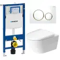 Toiletpakke m/Duravit D-Neo toilet m/ Geberit cisterne, sæde og hvid/guld trykplade