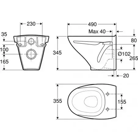 Toiletpakke m/Geberit cisterne, Ifø Sign toilet m/sæde, og blankkrom/matkrom trykplade