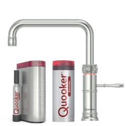 Quooker Classic Fusion Square rustfrit stål, inkl Combi beholder & Cube køler