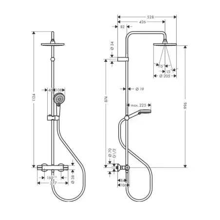 Hansgrohe Vernis Blend brusesystem - krom