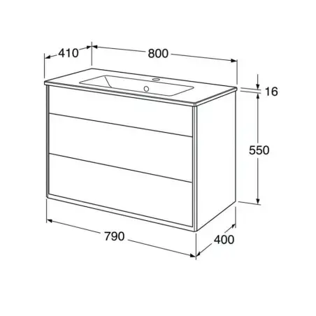 Gustavsberg Graphic møbelpakke 100cm - hvid