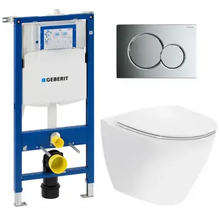 Toiletpakke m/Geberit cisterne, Ifø spira toilet m/sæde, og krom trykplade