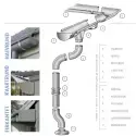VMZINC Quartz Bøjning 72g med Ø87 mm nedløb