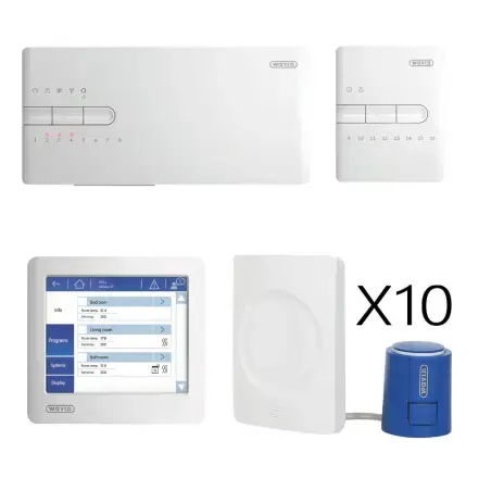 Wavin Sentio trådløs gulvvarmepakke til 10 kredse