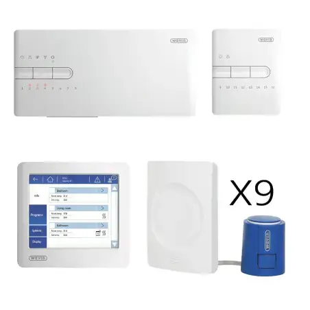 Wavin Sentio trådløs gulvvarmepakke til 9 kredse