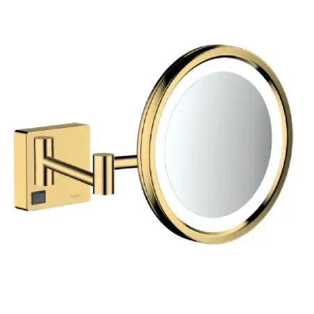 Hansgrohe AddStoris barber-/kosmetikspejl med LED-lys - poleret guld