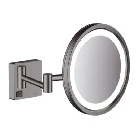 Hansgrohe AddStoris barber-/kosmetikspejl med LED-lys - sort krom