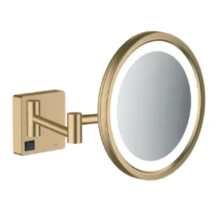 Hansgrohe AddStoris barber-/kosmetikspejl med LED-lys - børstet bronze