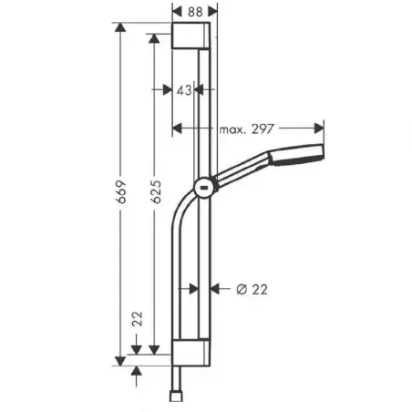 Hansgrohe brusersæt Pulsify 105 3jet 65cm - matsort