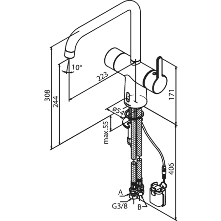 Damixa Silhouet Touchless køkkenarmatur - børstet messing