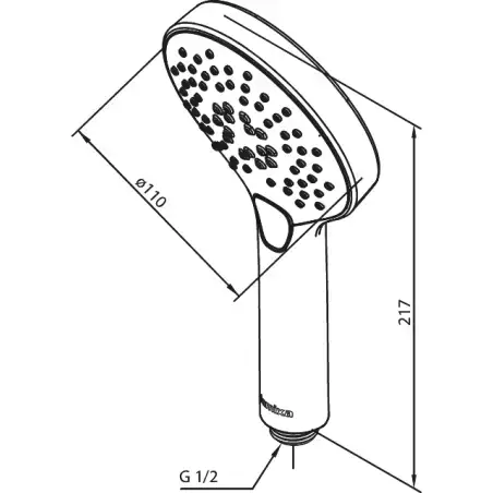 Damixa Silhouet håndbruser med 3 stråletyper - Mat hvid