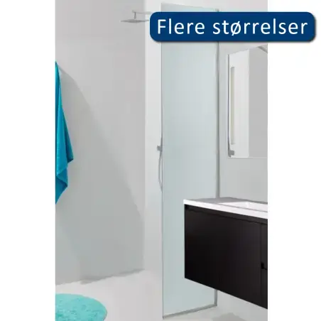 TopDesign Brusevæg 8mm, frostet glas - 45x220cm - Nanobehandlet