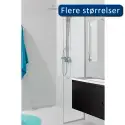 TopDesign Brusevæg 8mm, klar glas - 45x220cm - Nanobehandlet