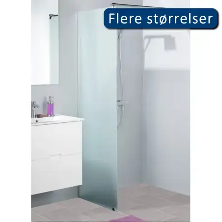 TopDesign Brusevæg 6mm, frostet glas - 65x200cm